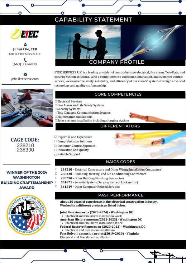 Capability Statement | ETEC SERVICES LLC